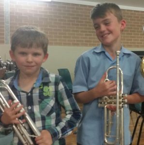 Two of our young trumpeters at the Music Program Information Night